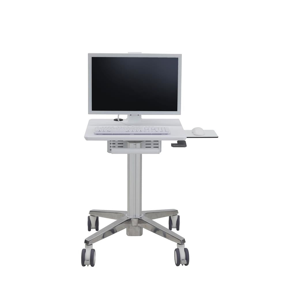 Ergotron StyleView – Monitorwagen für Monitore bis 24", höhenverstellbar 76,8–117,5 cm, 360° drehbar, weiss