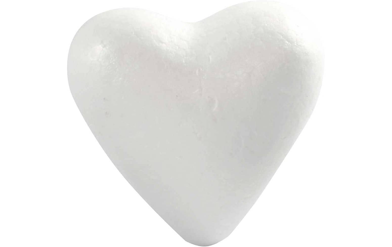 Creativ Company Styroporherz, Polystyrol, Weiss, 11,5 × 11 × 5 cm, 25 Stk., 54356