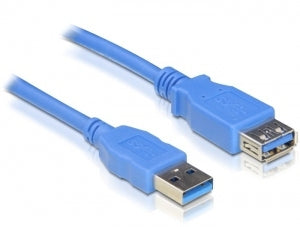 DeLOCK USB-A Verlängerungskabel (Stecker auf Buchse) – USB 3.2 Gen 1 (5 Gbit/s) – 2 m – Goldstecker – Blau