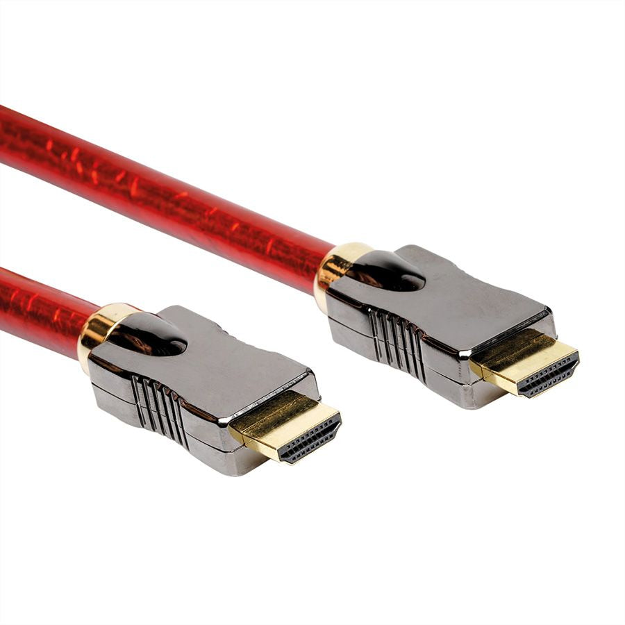 ROLINE HDMI Kabel HDMI 2.1 8K 60 Hz – 3 m – ARC, Ethernet – Rot