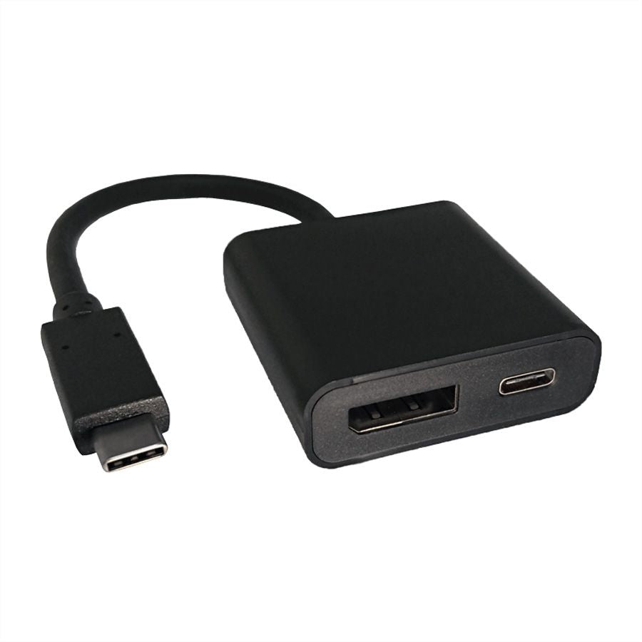 ROLINE USB-C zu DisplayPort Adapter – 4K (3840 × 2160) @ 60 Hz, DP 1.2, 0,1 m, PD, für MacBook/Notebook/PC
