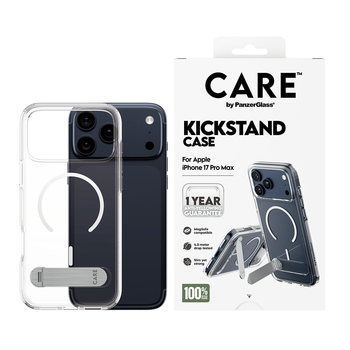PanzerGlass Backcover CARE – für Apple iPhone 17 Pro Max – transparent – MagSafe-kompatibel