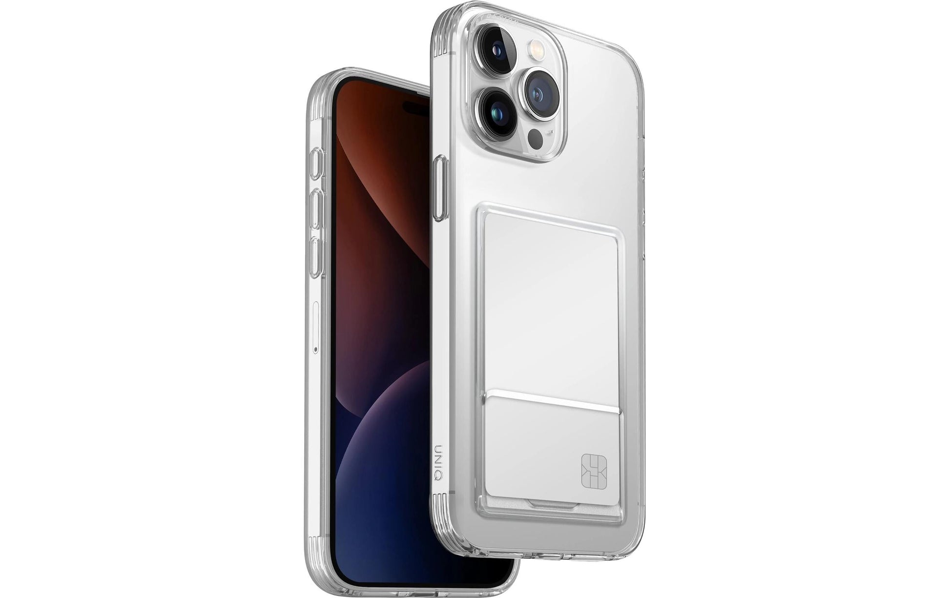 Uniq Backcover – für Apple iPhone 15 Pro – transparent – TPU, mit Kartenfach
