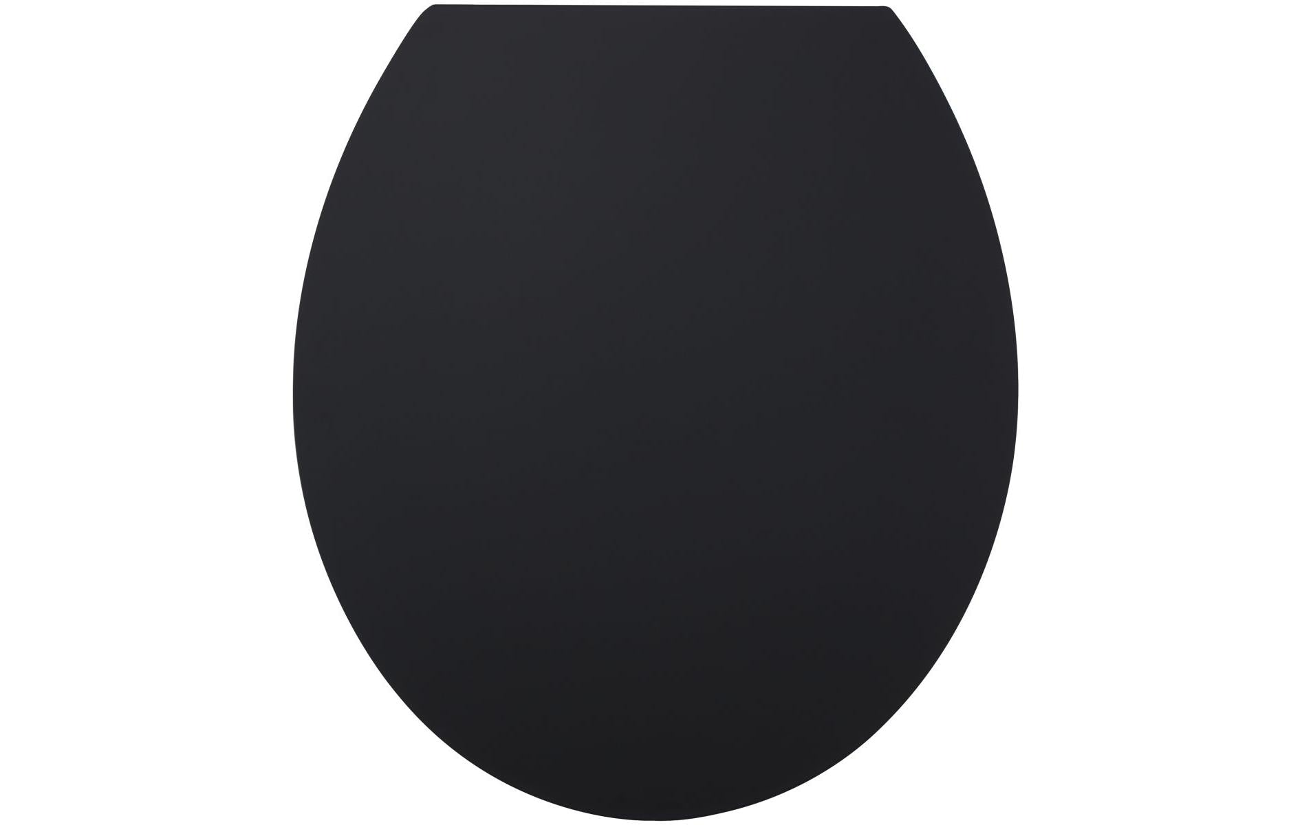 Diaqua Toilettensitz (rund) – Duroplast, schwarz, mit Deckel, 38,2 × 44 cm