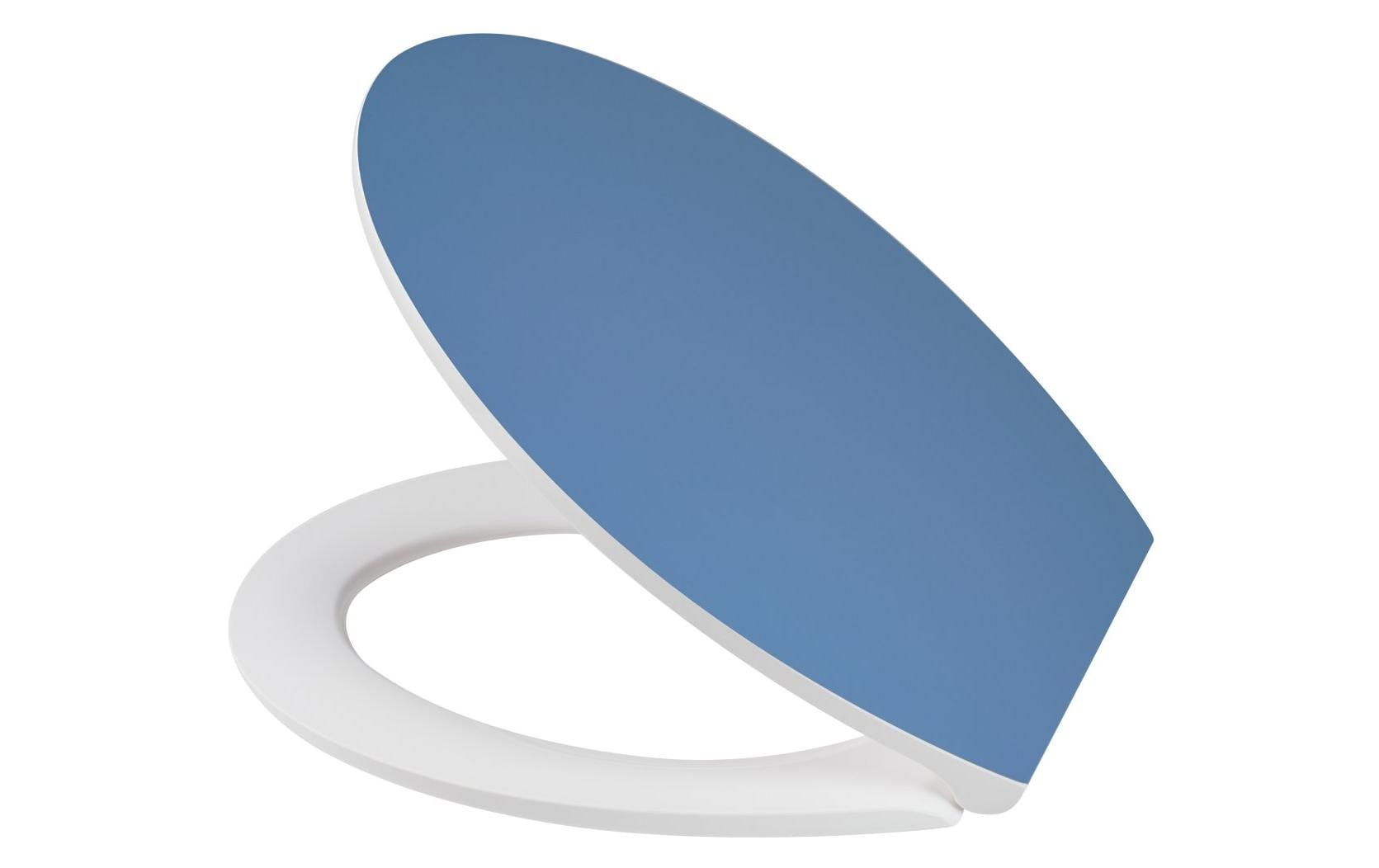 Diaqua Toilettensitz – Duroplast, Indigo, Weiss, mit Deckel, 38,2 × 44 cm