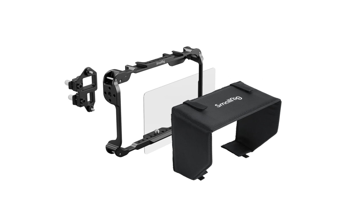 SmallRig 5030 Kamera-Monitorkäfig – 166,2 × 24,7 × 107,1 mm, Aluminium – für Atomos Shinobi II – Schwarz