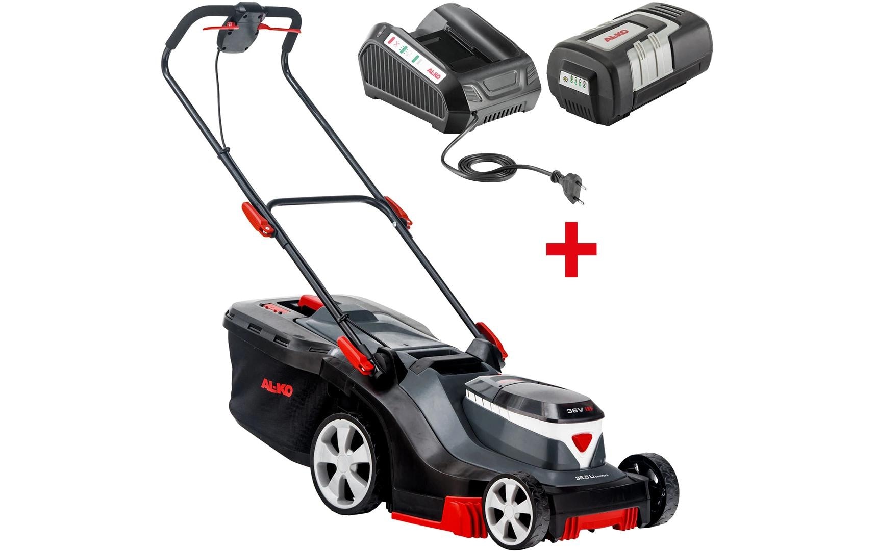 AL-KO Rasenmäher 38,5 LI COMFORT – Schnittbreite 38 cm, Akku 36 V, Batteriekapazität 4 Ah, Grasfangvolumen 45
