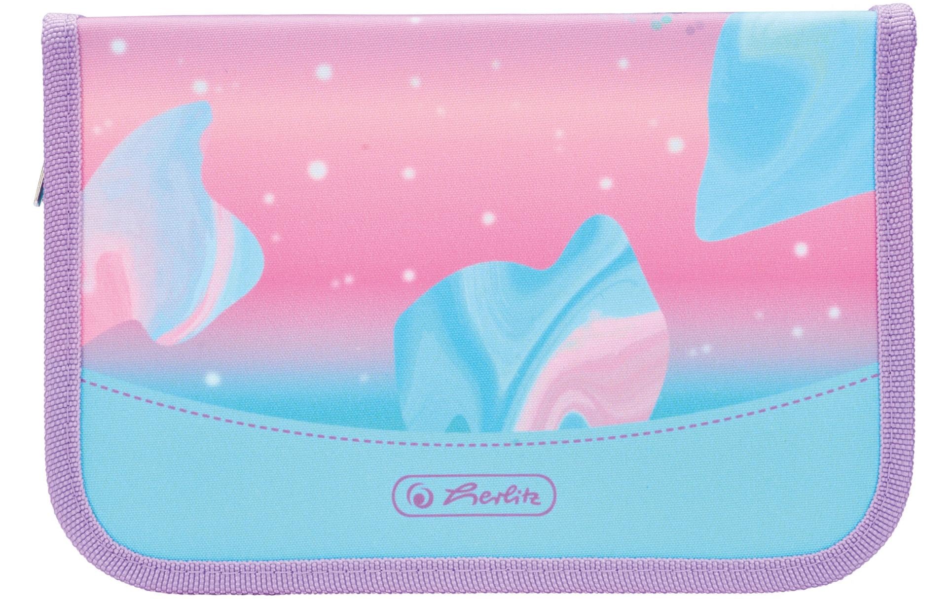 Herlitz Schüleretui, gefüllt (31-teilig), Ocean Lights, blau, Polyester, 20,5 × 14 × 3,8 cm