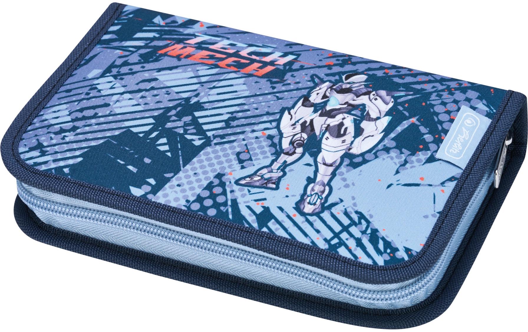 Herlitz Schüleretui, gefüllt (31-teilig), blau, dunkelblau, Polyester, 20,5 × 14 × 3,8 cm