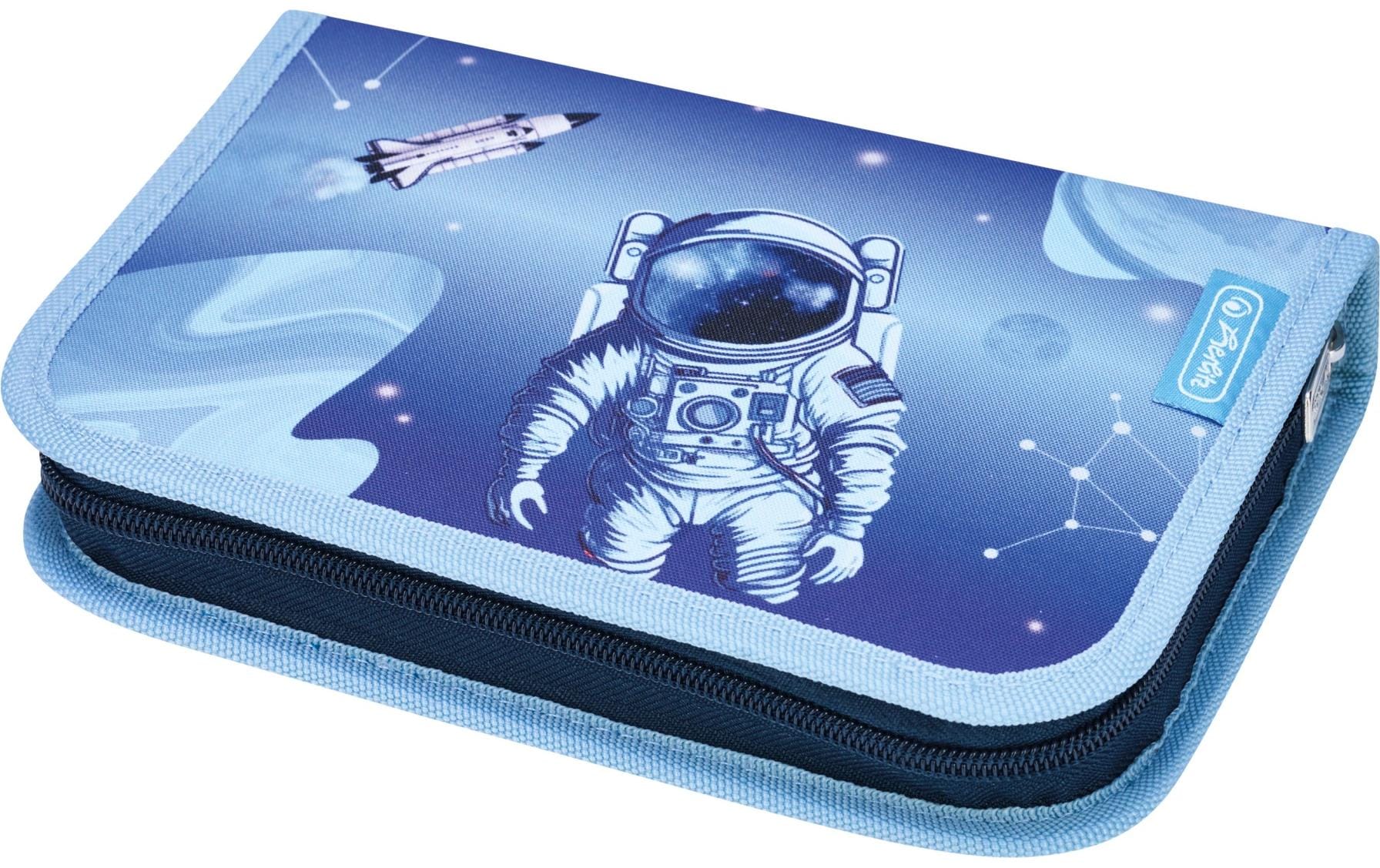 Herlitz Cosmic Explorer – Schüleretui, gefüllt (31-teilig), blau, hellblau, Polyester, 20,5 × 14 × 3,8 cm