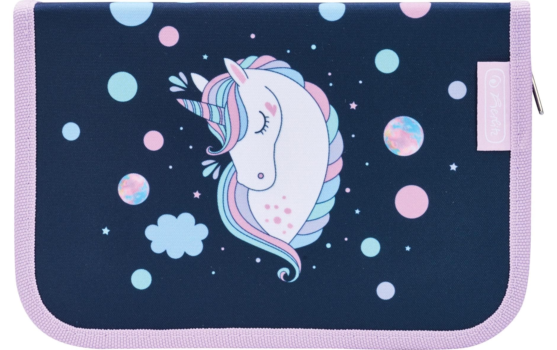 Herlitz Schüleretui, gefüllt (31-teilig), Unicorn Dreams, rosa, 20,5 × 14 × 3,8 cm