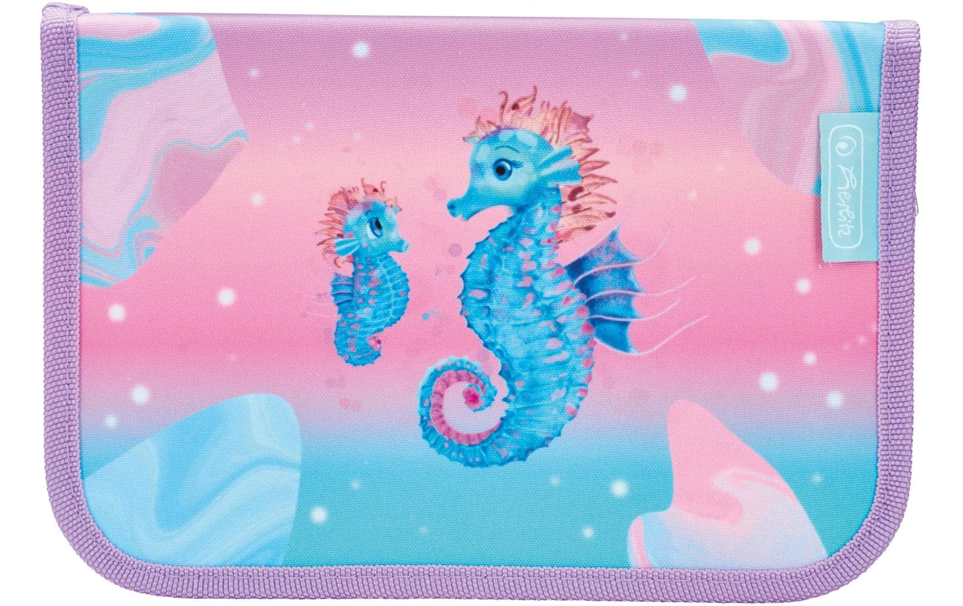 Herlitz Schüleretui, gefüllt (31-teilig), Ocean Lights, blau, Polyester, 20,5 × 14 × 3,8 cm