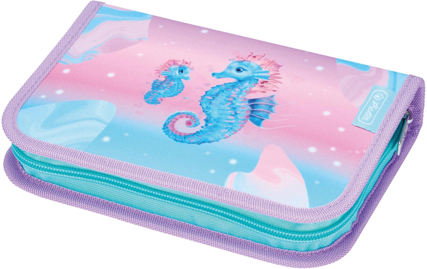 Herlitz Schüleretui, gefüllt (31-teilig), Ocean Lights, blau, Polyester, 20,5 × 14 × 3,8 cm