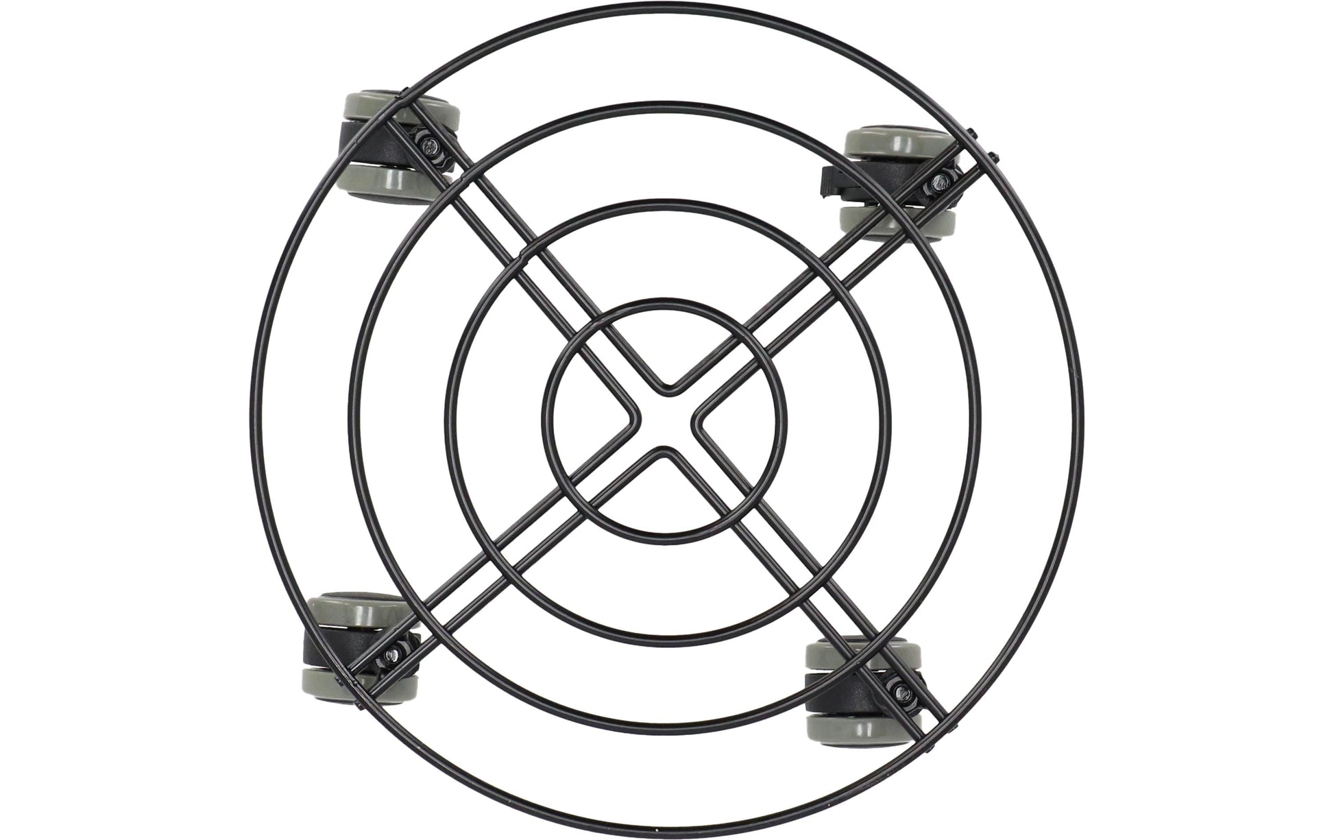 Esschert Design Pflanzentrolley – Metall/Polypropylen – Schwarz – Ø 280 × 65 mm – 4 Rollen, 60 kg Traglast