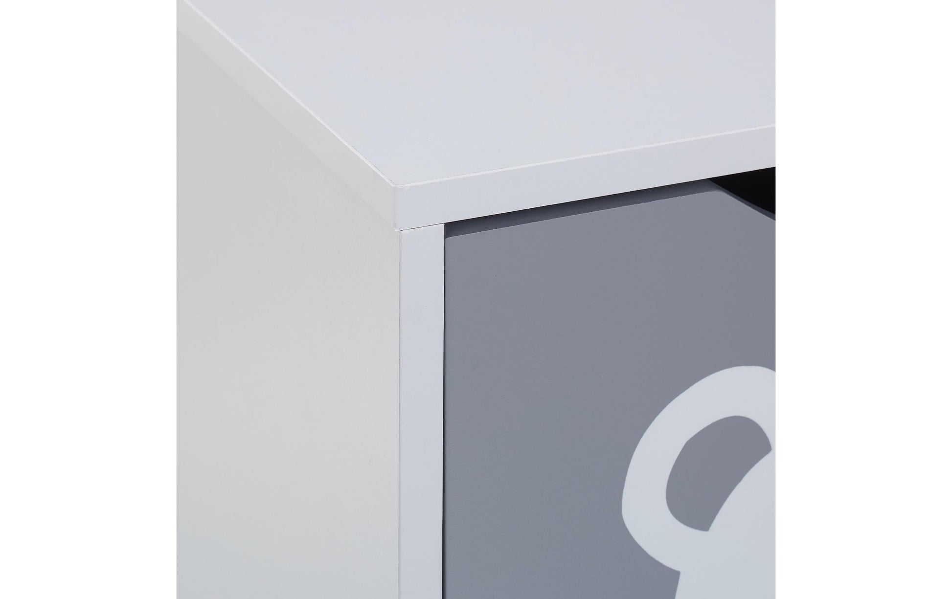 Relaxdays Freistehendes Büro-/Lagerregal, Kinderregal Bär – 4 Böden – 60 × 24,5 × 48 cm – Grau/Weiss – MDF