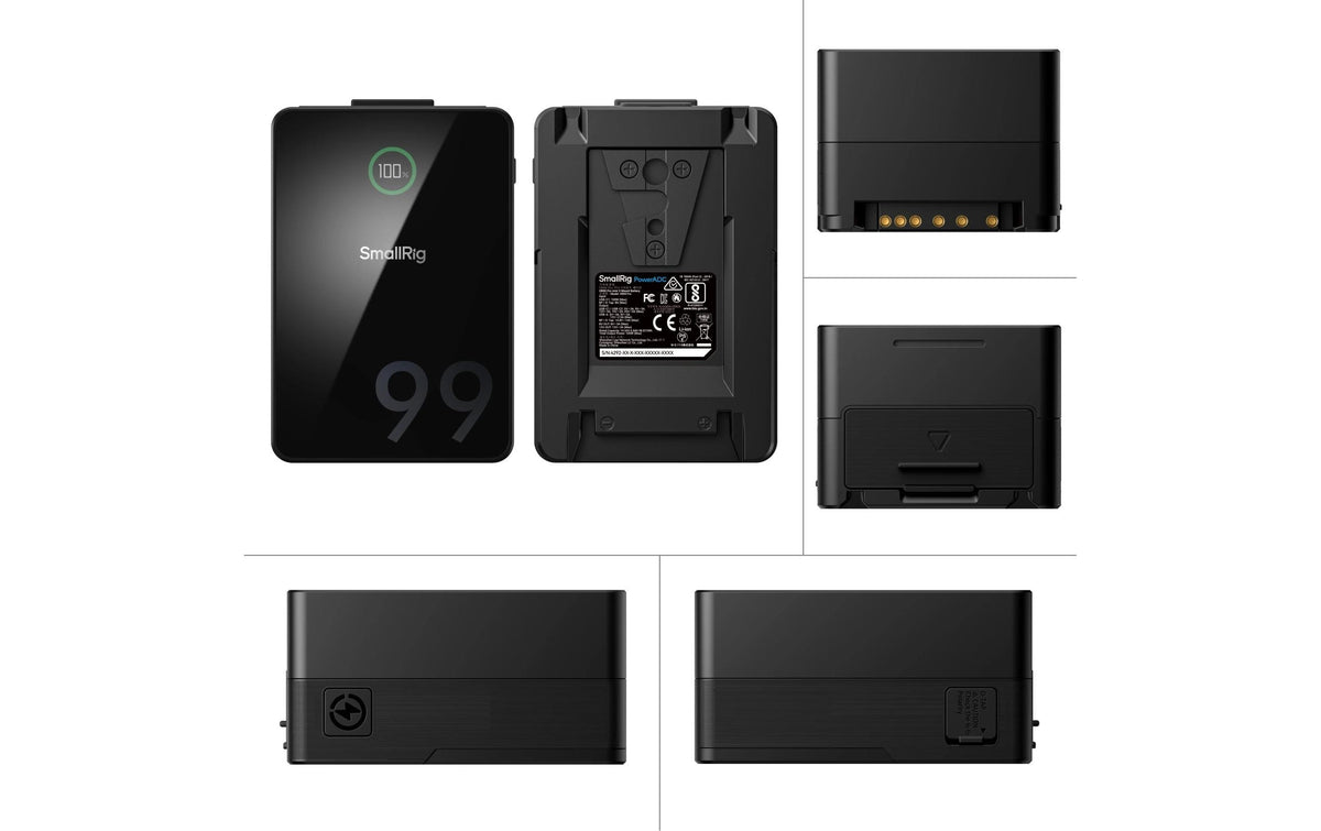 SmallRig VB99 Pro mini V-Mount Akku – 6800 mAh, 14,54 V, 98,9 Wh – für V-Mount-Kameras – Schwarz
