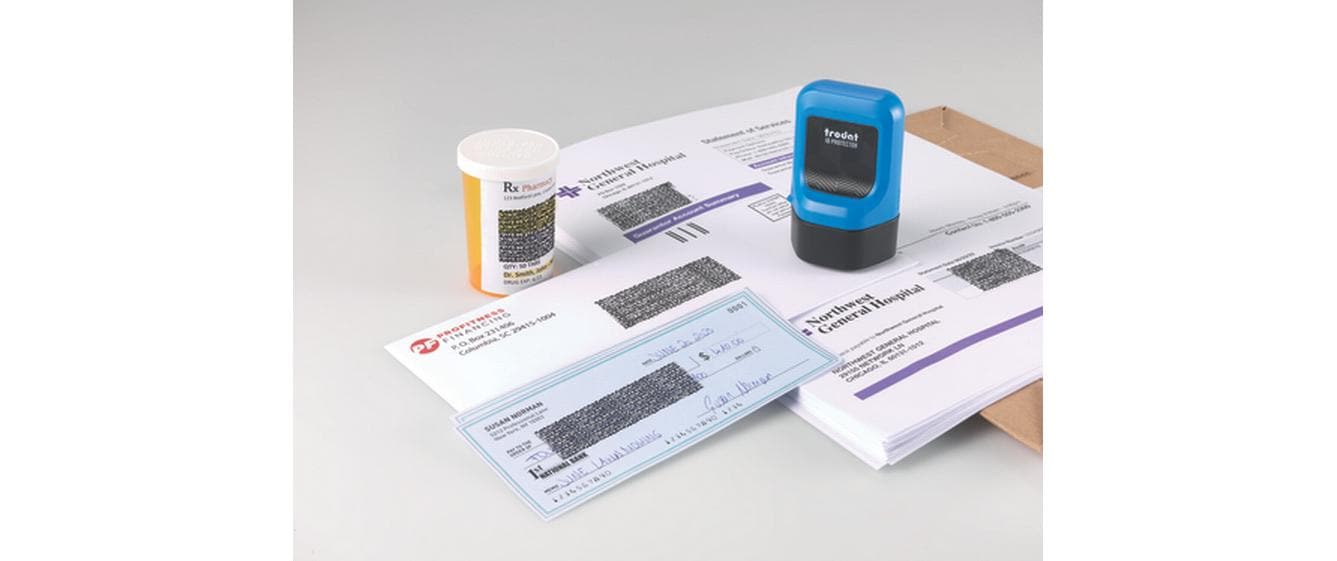 Trodat ID Protector – Tintenrollstempel (Datenmaskierer), blau/schwarz