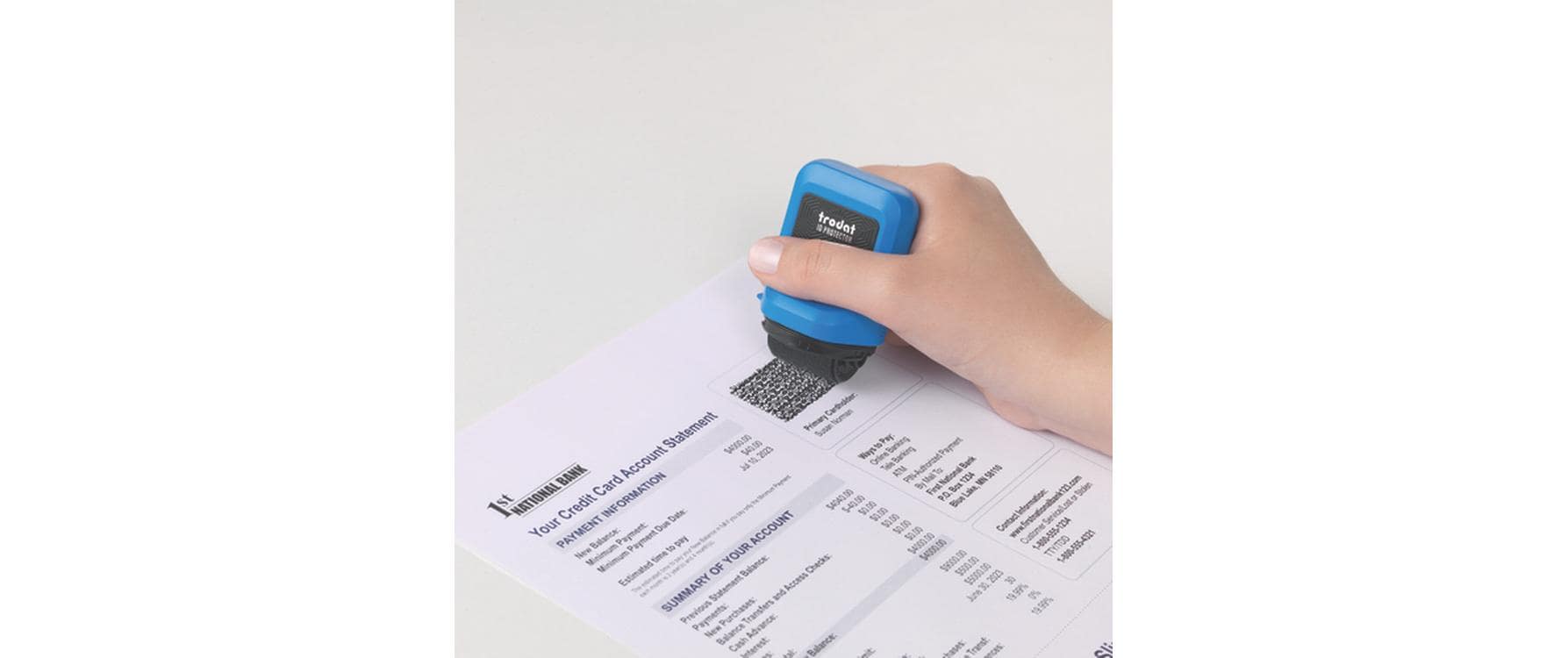 Trodat ID Protector – Tintenrollstempel (Datenmaskierer), blau/schwarz