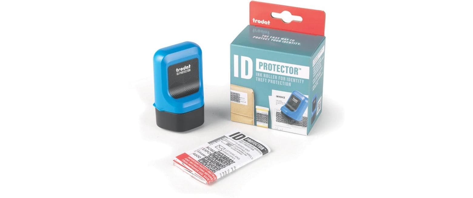 Trodat ID Protector – Tintenrollstempel (Datenmaskierer), blau/schwarz