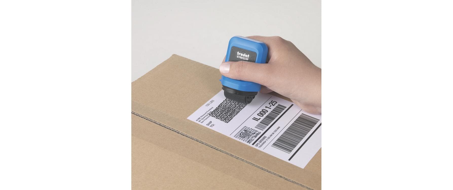 Trodat ID Protector – Tintenrollstempel (Datenmaskierer), blau/schwarz