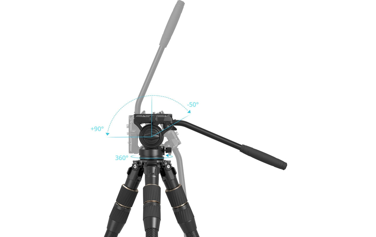 SmallRig FT-S303 Carbon-Faser Dreibeinstativ – 150 cm, 6 kg Tragkraft, 74 cm eingeklappt – 2,9 kg – Schwarz