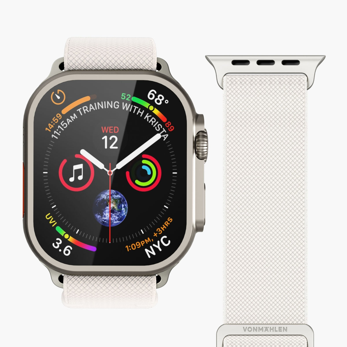 Vonmählen Classic Nylon Loop – Creme, für Apple Watch