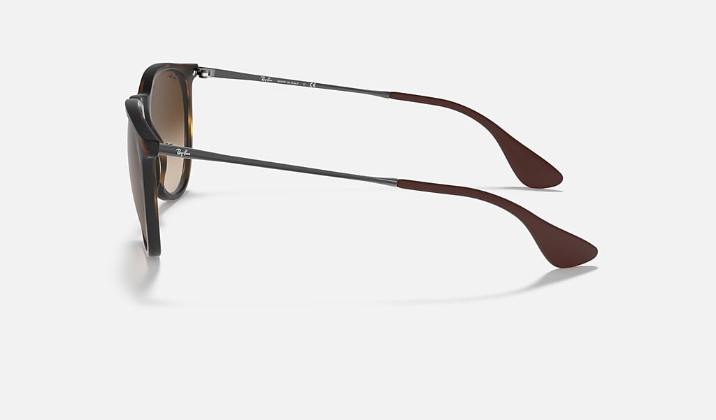 Ray-Ban ERIKA RUBBER HAVANA – Gläser braun, Verlauf, polarisiert, 100 % UV-Schutz (UVA/UVB)