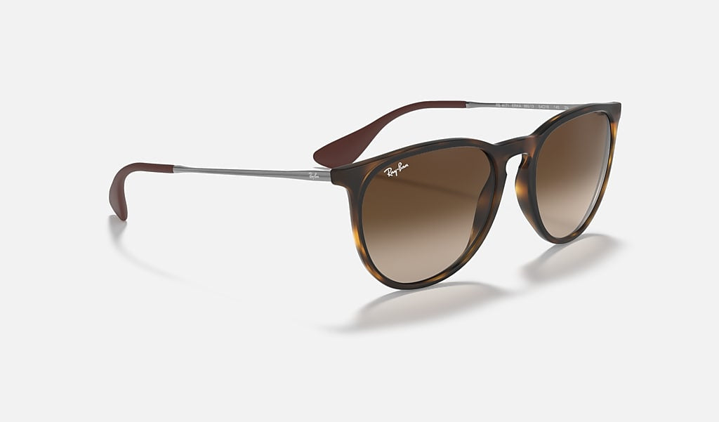 Ray-Ban ERIKA RUBBER HAVANA – Gläser braun, Verlauf, polarisiert, 100 % UV-Schutz (UVA/UVB)