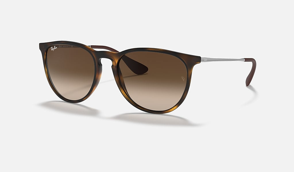 Ray-Ban ERIKA RUBBER HAVANA – Gläser braun, Verlauf, polarisiert, 100 % UV-Schutz (UVA/UVB)