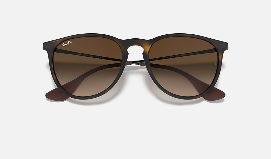 Ray-Ban ERIKA RUBBER HAVANA – Gläser braun, Verlauf, polarisiert, 100 % UV-Schutz (UVA/UVB)