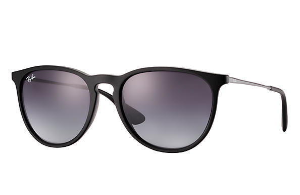 Ray-Ban Sonnenbrille Erika Classic – Rahmen schwarz, Gläser grau, 100 % UV-Schutz