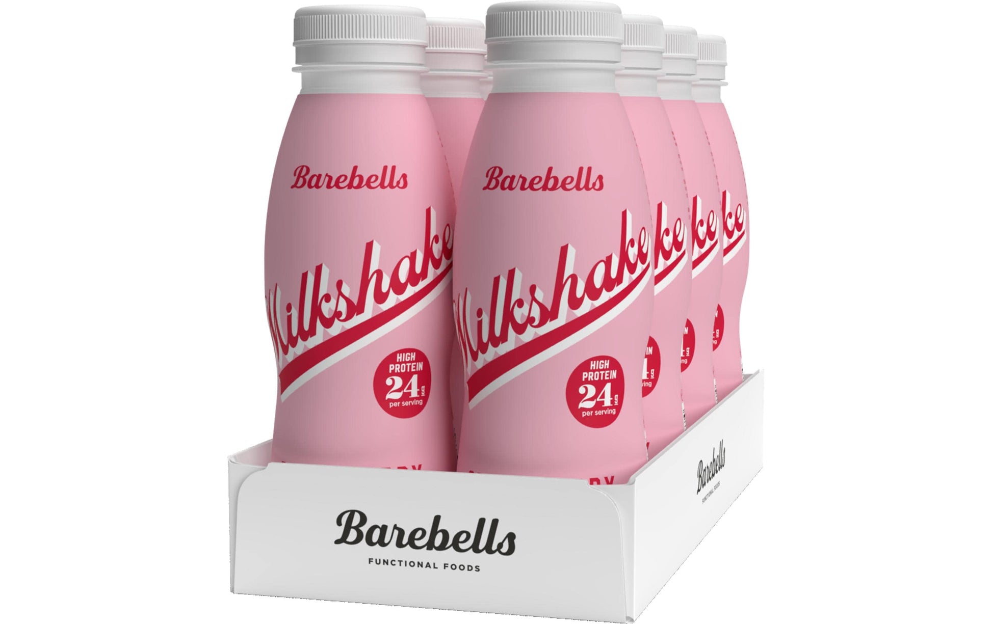 Barebells Milkshake, Erdbeere, Laktosefrei, 24 g Protein – 8 × 3,3 dl