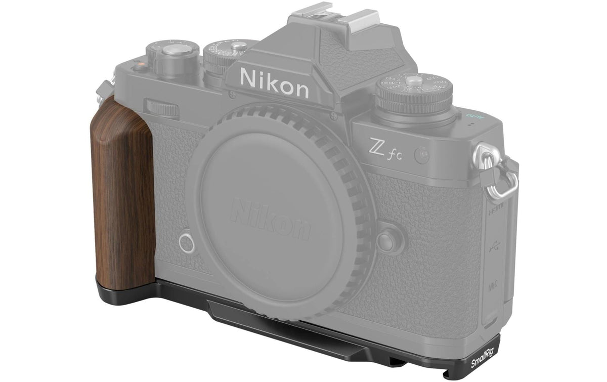 SmallRig 4802 L-Form-Handgriff – Aluminium/Holz – für Nikon Z fc – Schwarz