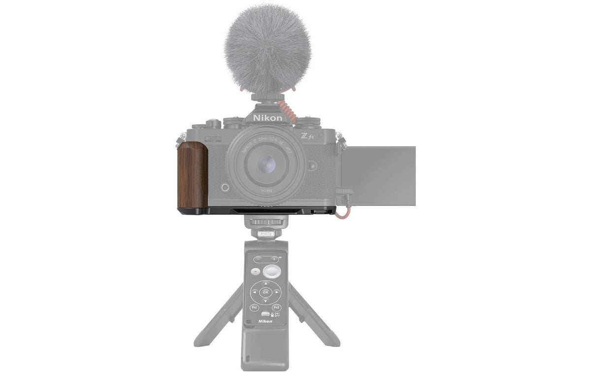 SmallRig 4802 L-Form-Handgriff – Aluminium/Holz – für Nikon Z fc – Schwarz