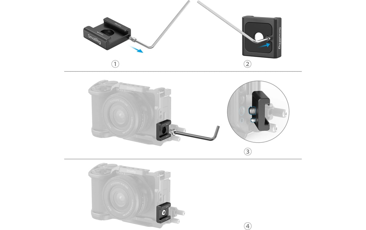 SmallRig 5032 Zubehörschuh-Befestigung – Aluminium/Silikon, 1/4-20" Gewinde, 25 × 25 × 12 mm – Schwarz – 2er-Pack