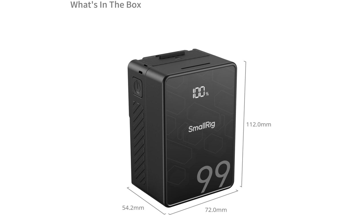 SmallRig VB99 SE mini V-Mount Akku – 6800 mAh, 14,54 V, 98,9 Wh – V-Halterung – Schwarz