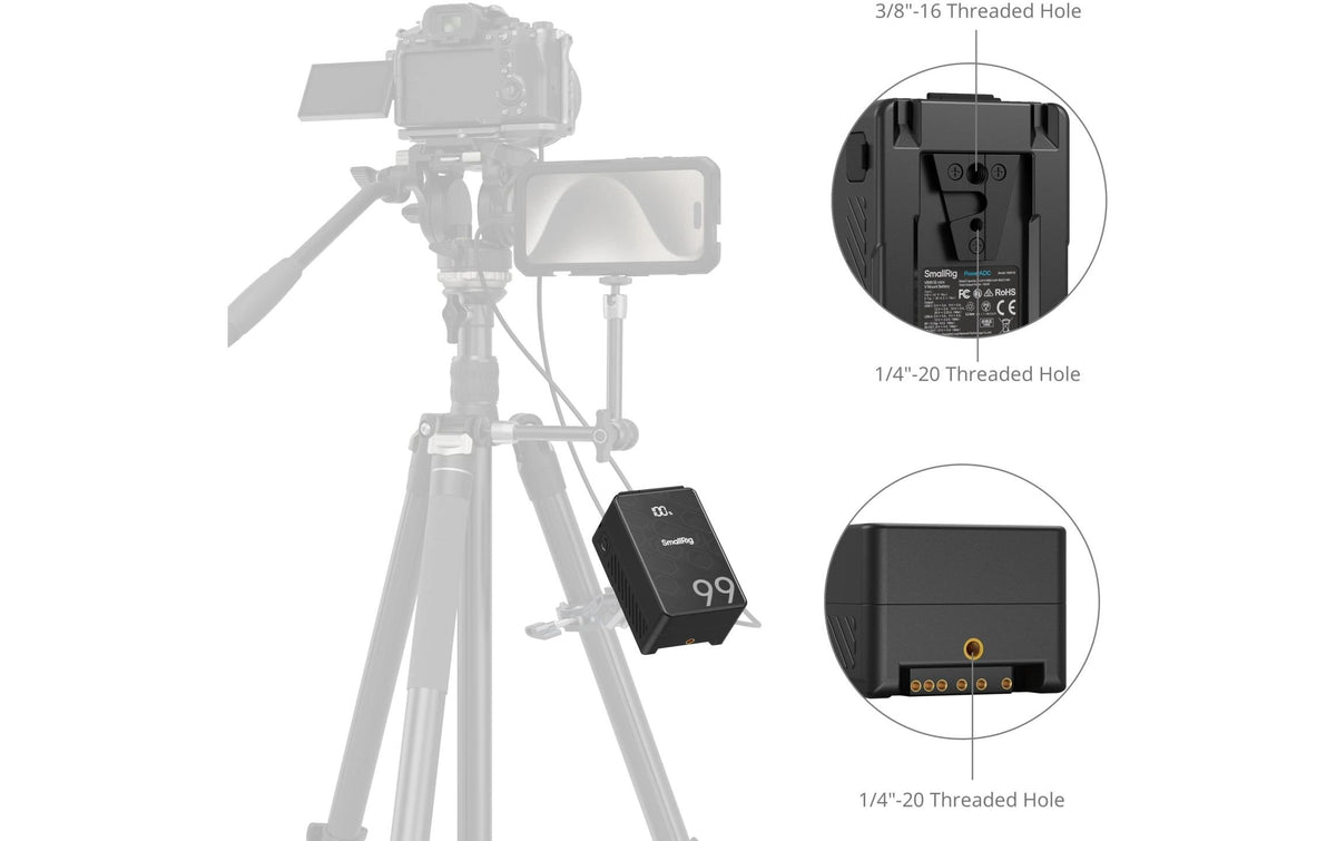 SmallRig VB99 SE mini V-Mount Akku – 6800 mAh, 14,54 V, 98,9 Wh – V-Halterung – Schwarz