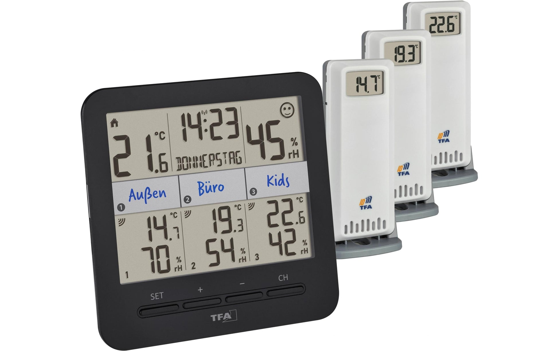 TFA-Dostmann TFA Dostmann Gateway 35.8103 & Klima@Home2 – Sensor – Aussen-/Innentemperatur, Luftfeuchtigkeit, Display