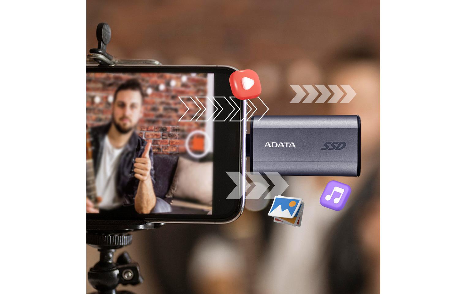 ADATA Flash SC750 Speichergerät – 500 GB, USB Typ-C (USB 3.2 Gen 2)