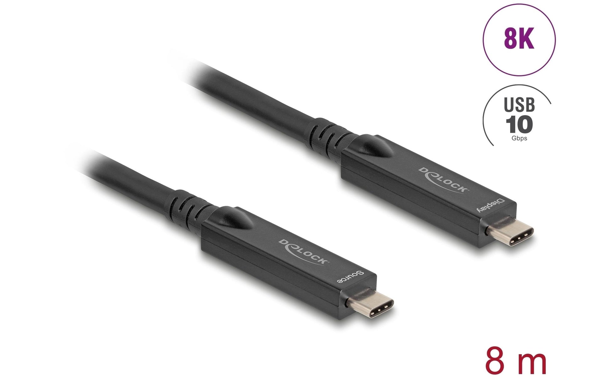 DeLOCK USB-Kabel, USB-C zu USB-C, 8 m, USB 3