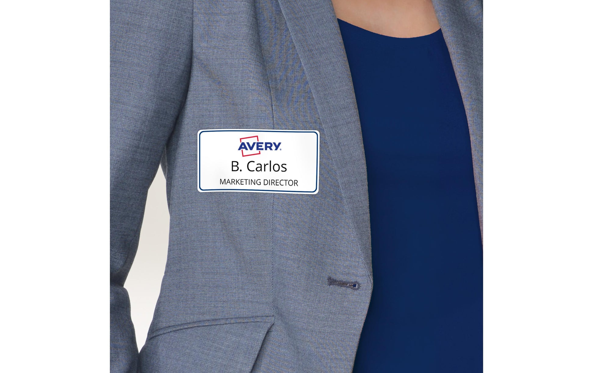 Avery Zweckform – Namens-Etiketten, 80 mm × 50 mm, weiss, Acetat, selbstklebend, für Laser