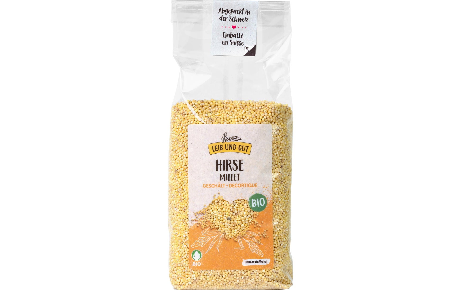 Leib und Gut Ganz geschälte Hirse – Bio – 500 g