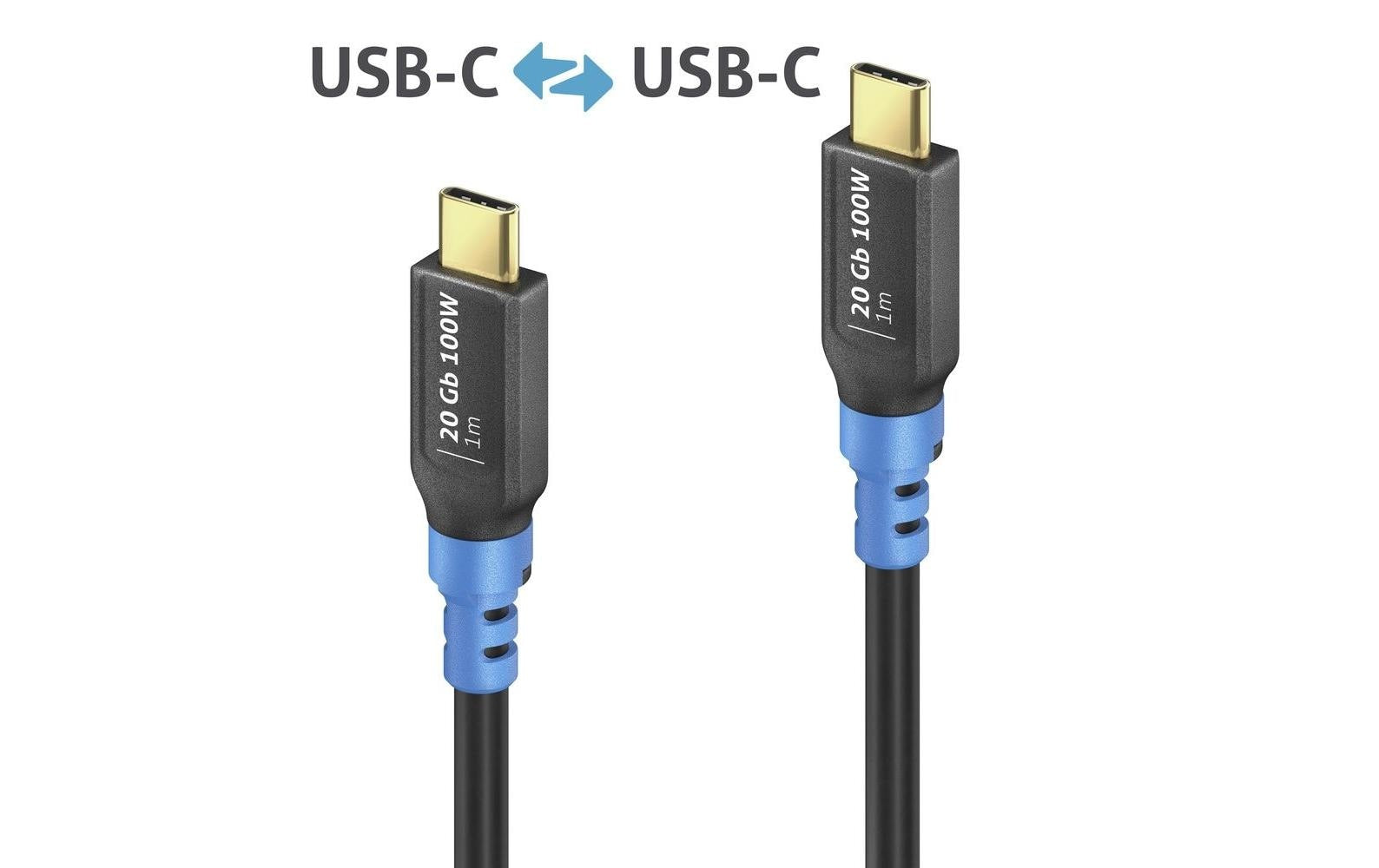 PureLink USB-C auf USB-C Kabel – USB4 20 Gbit/s – 1,5 m – PD 100 W – 8K/30 – Schwarz