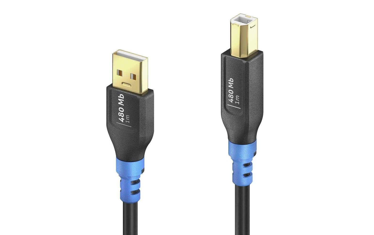 PureLink USB-Kabel – USB-A auf USB-B – USB 2.0 (480 Mbps) – 2 m – Schwarz