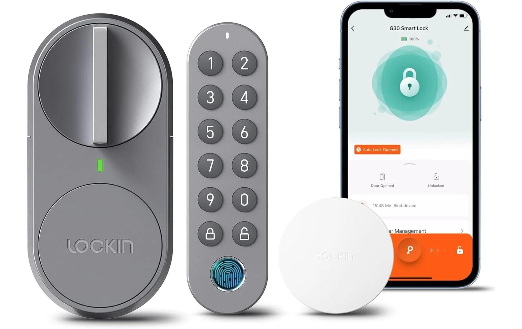 LOCKIN Smart Lock G30 – für Türe, 60 × 56 × 130 mm, grau