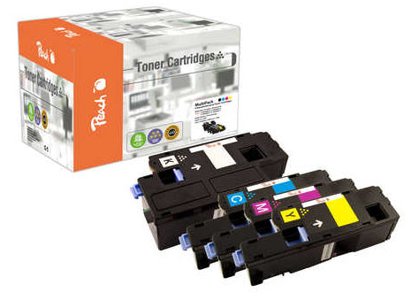 Peach Toner-Multipack C13S050611-4 – BK/C/M/Y, 6200 Seiten – für Epson Aculaser C 1700/C 1750/CX 17 und andere