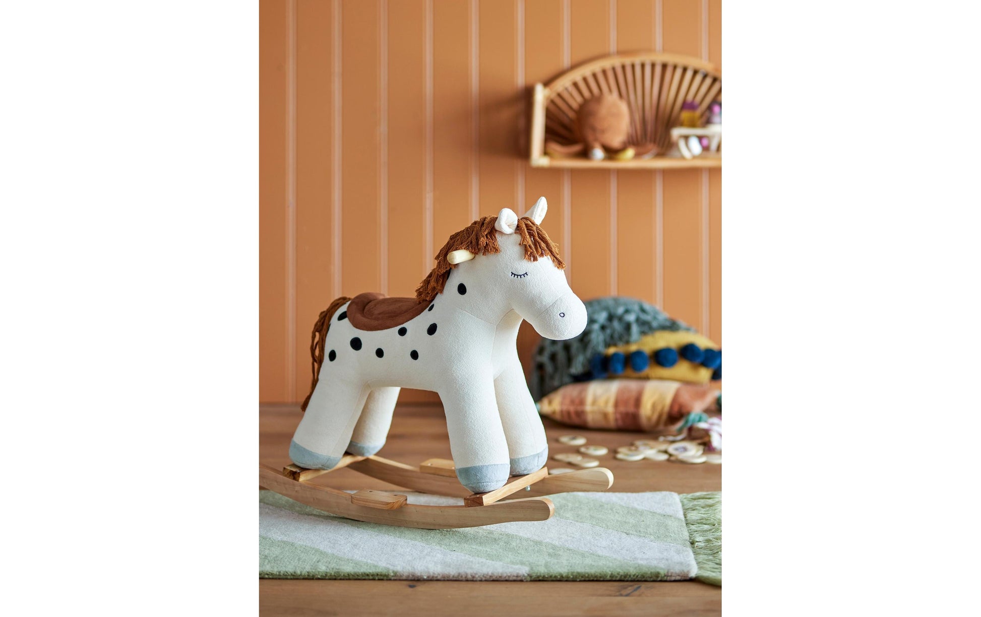 Bloomingville Plüschtier Pferd Merlen – 56 cm – weiss – ab 1 Jahr