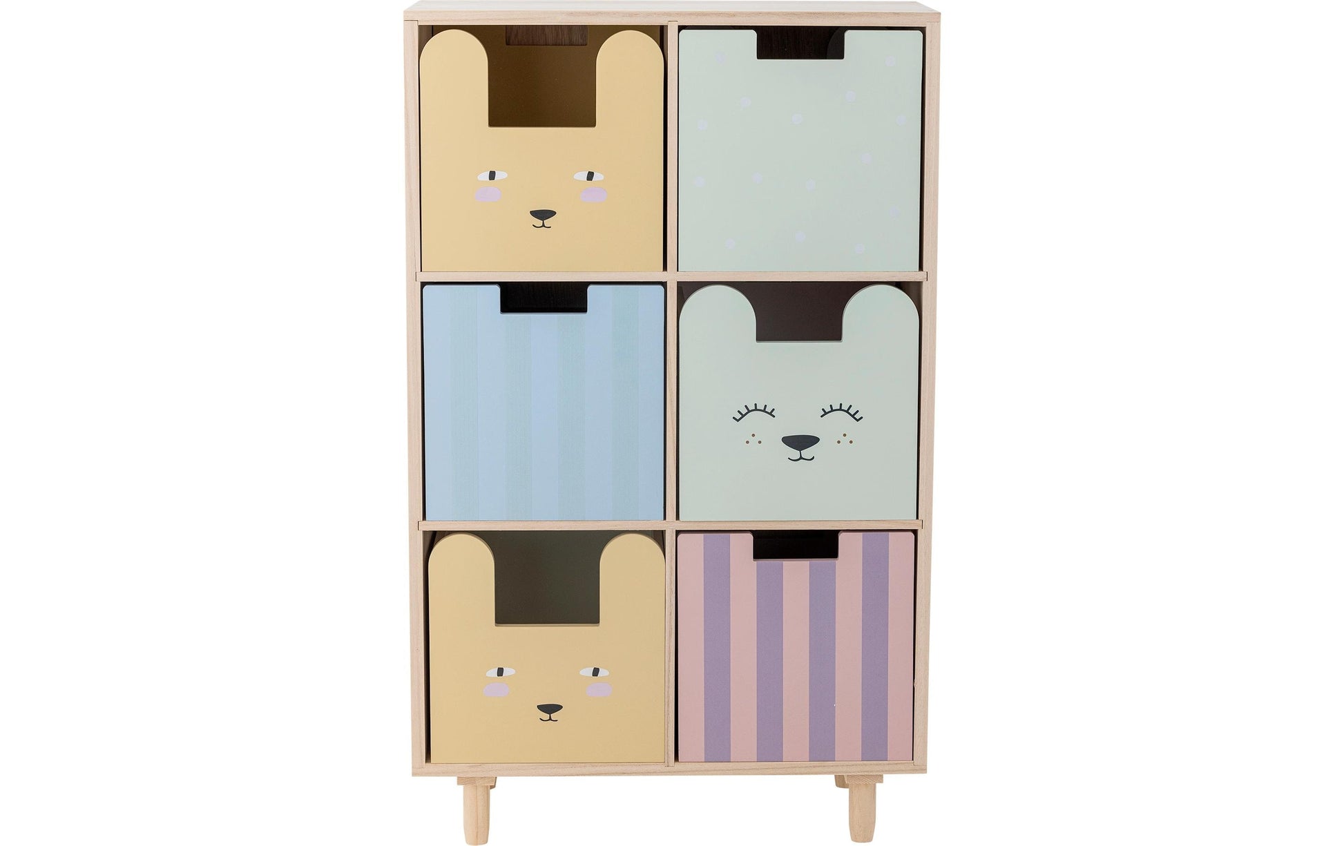 Bloomingville Büro-/Lagerregal freistehend Calle – 6 Böden – 55 × 25,5 × 88 cm – Paulownia – Mehrfarbig/Natur