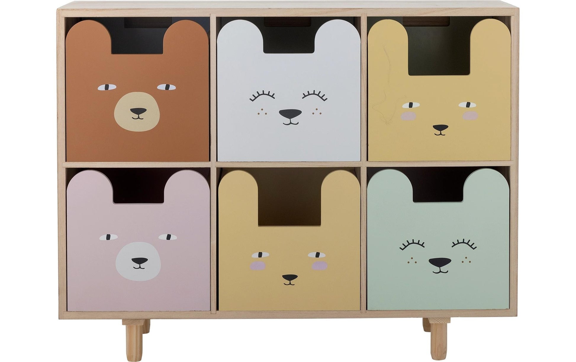 Bloomingville Büro-/Lagerregal freistehend Calle – 6 Böden – 55 × 25,5 × 88 cm – Paulownia – Mehrfarbig/Natur