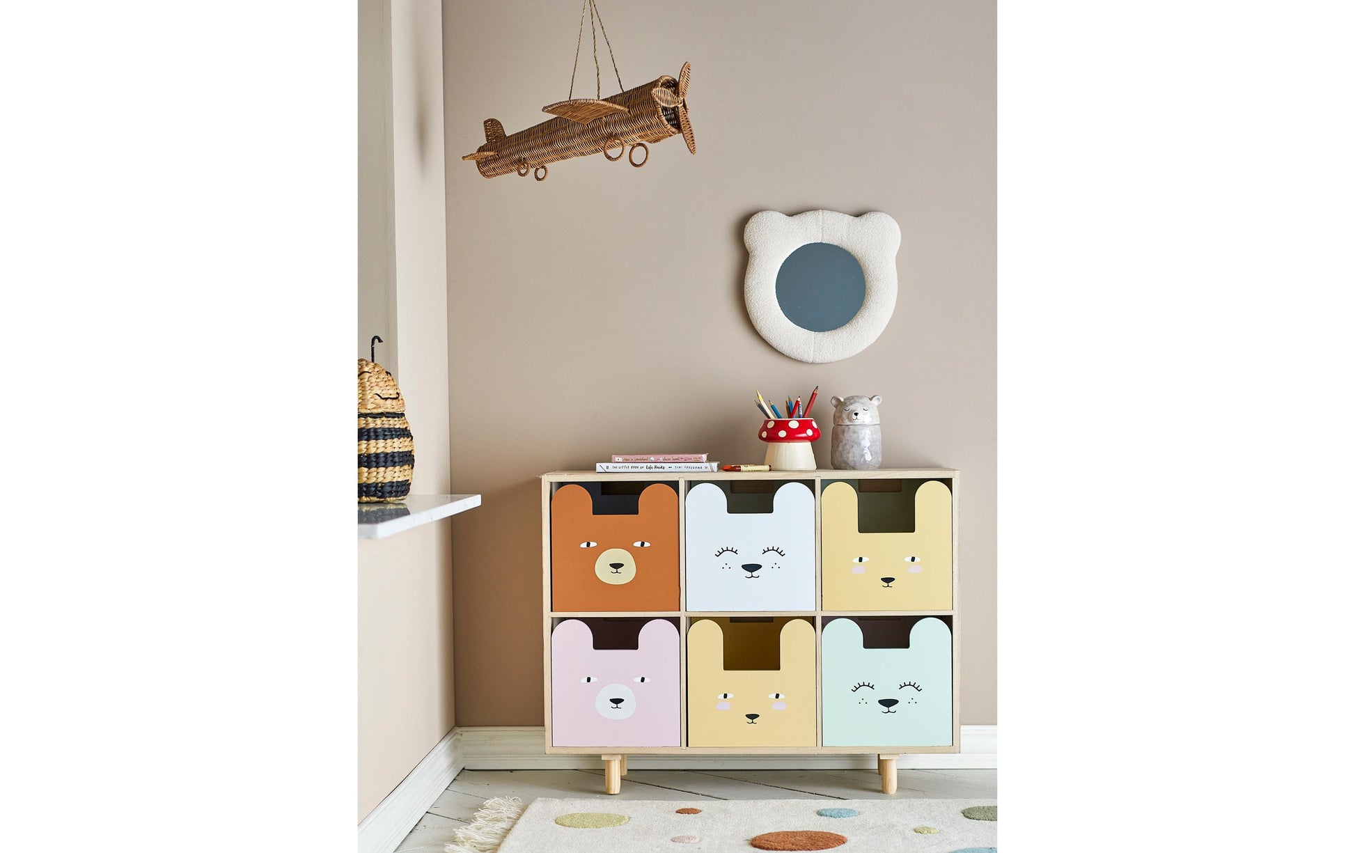 Bloomingville Büro-/Lagerregal freistehend Calle – 6 Böden – 55 × 25,5 × 88 cm – Paulownia – Mehrfarbig/Natur
